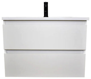 Salt 20Dx24" Floating Bathroom Vanity, Glossy White With Acrylic Top