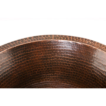 BR17DB 17'''' Round 16 Gauge Hammered Copper Prep Sink