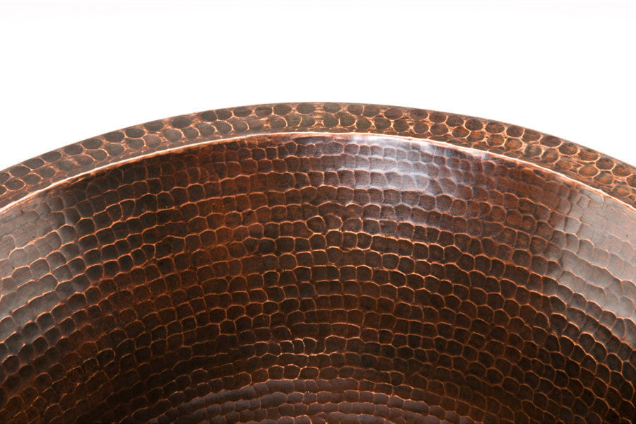 BR17DB 17'''' Round 16 Gauge Hammered Copper Prep Sink