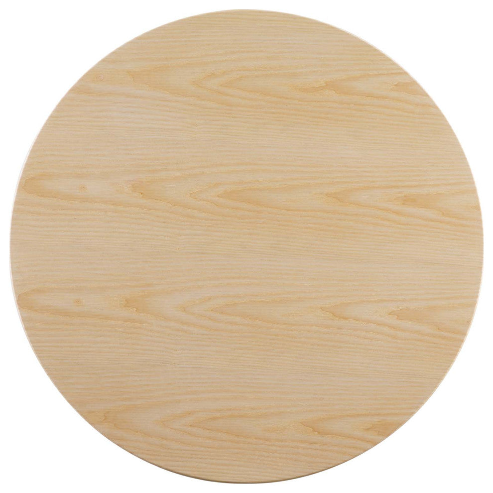 Tulip 36" Wood Coffee Table-Black Natural