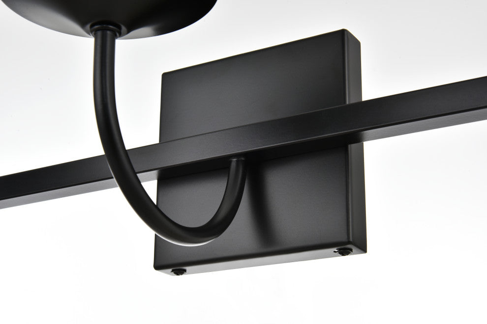 3 Light Black And Clear Bath Sconce