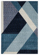5' X 7' Blue Purple Grey and Teal Geometric Power Loom Area Rug