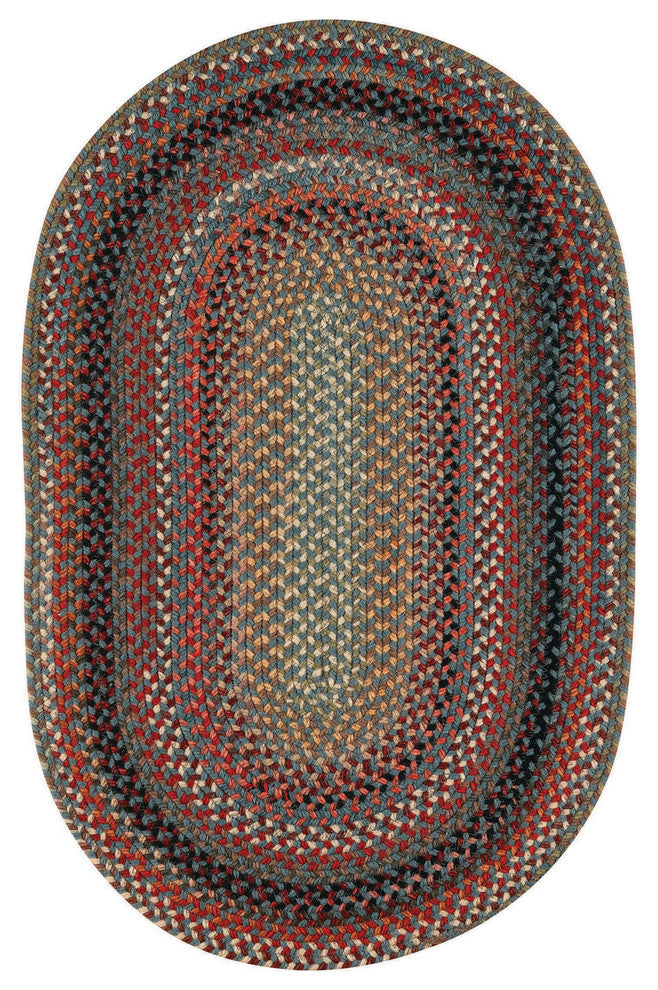 Portland Braided Oval Rug, Medium Blue, 2'3"x9' Runner