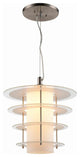Ramsay Pendant Lighting, Satin Nickel, Frosted Glass Layers