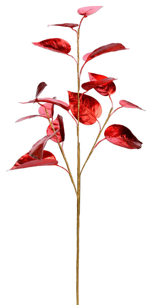 Shiny Leaf Artificial Christmas Spray , Red, 33"