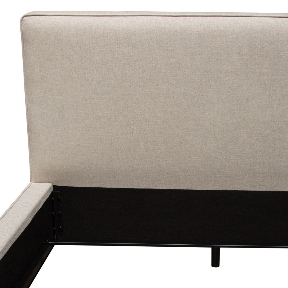 Cloud 43" Low Profile Queen Bed, Sand Fabric