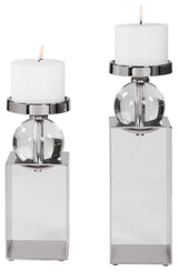 Uttermost Lucian Nickel Candleholders, Set of 2