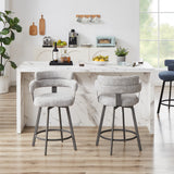 Contemporary Fabric Padded High Back, 2-Piece and Bar Stools and Counter Stools, Gray, 24"