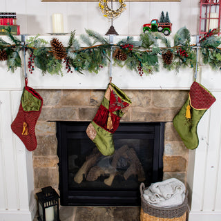 Garland and Christmas Stocking Holder, Silver, 2 Pack