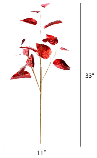Shiny Leaf Artificial Christmas Spray , Red, 33"