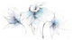 "Blue Graphite Floral Trio" Digital Paper Print by Avery Tillmon, 50"x26"