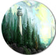 Landscape With River And Trees, Painting Large Disc Metal Wall Art, 11"