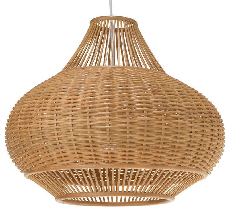 Handoven Wicker Pear Pendant Lamp, Natural, Natural Brown