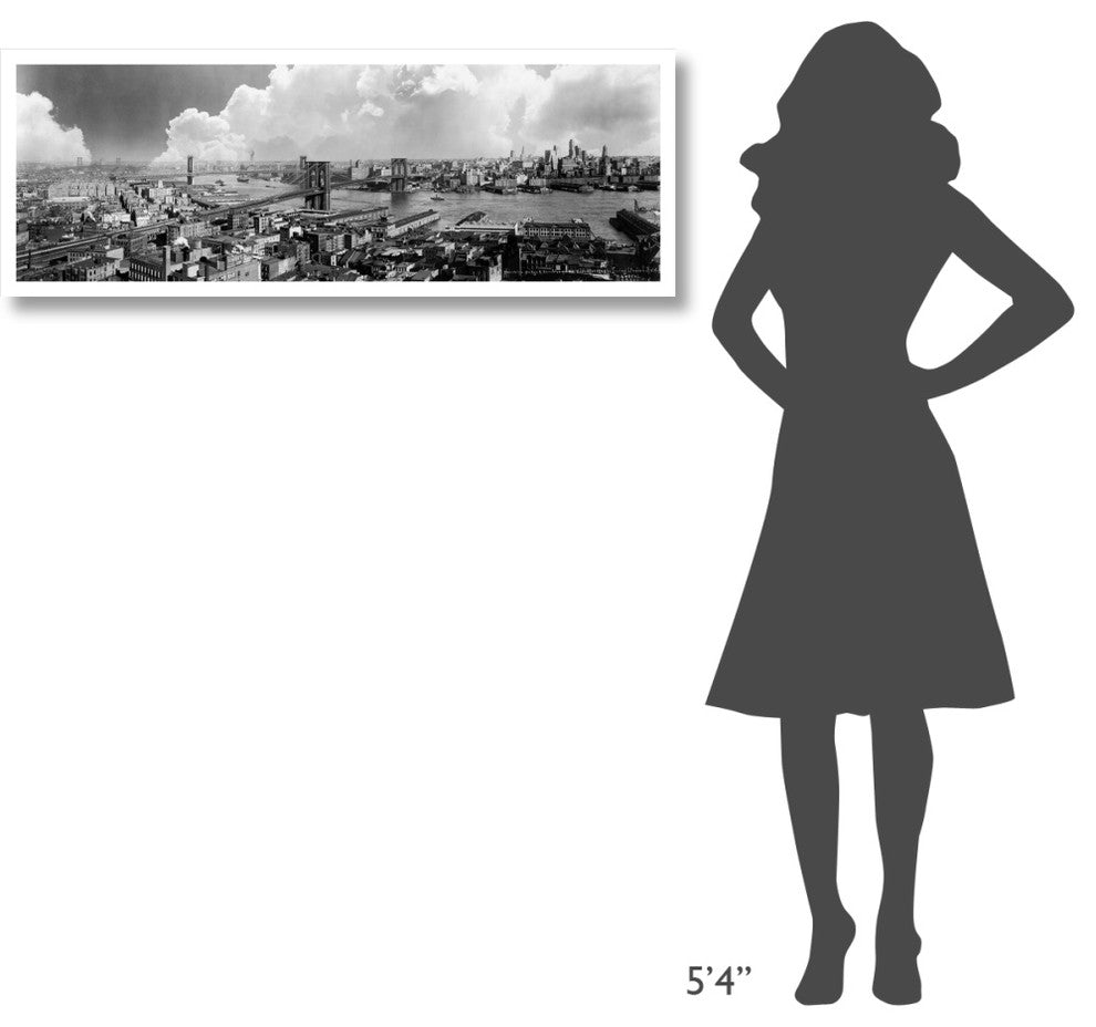 "Brooklyn Bridge, 1939" Digital Paper Print by Irving Underhill, 46"x17"