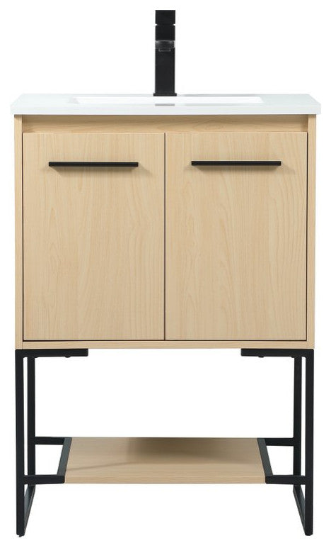 Sue 24" Single Bathroom Vanity, Maple