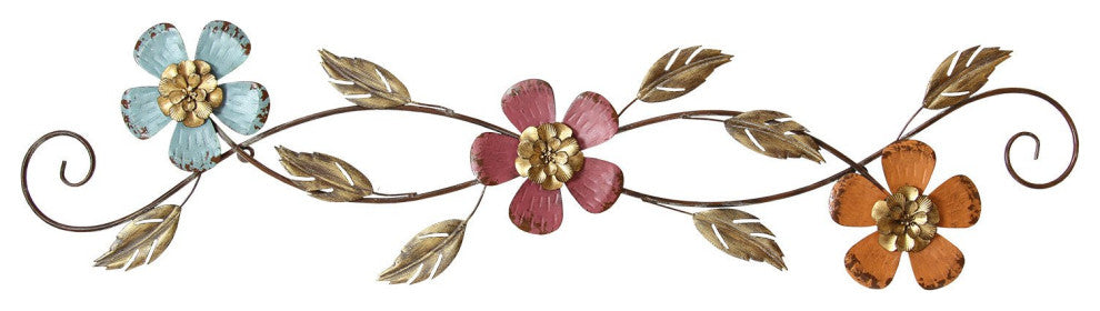 HomeRoots Chic Floral Scroll Metal Wall Decor