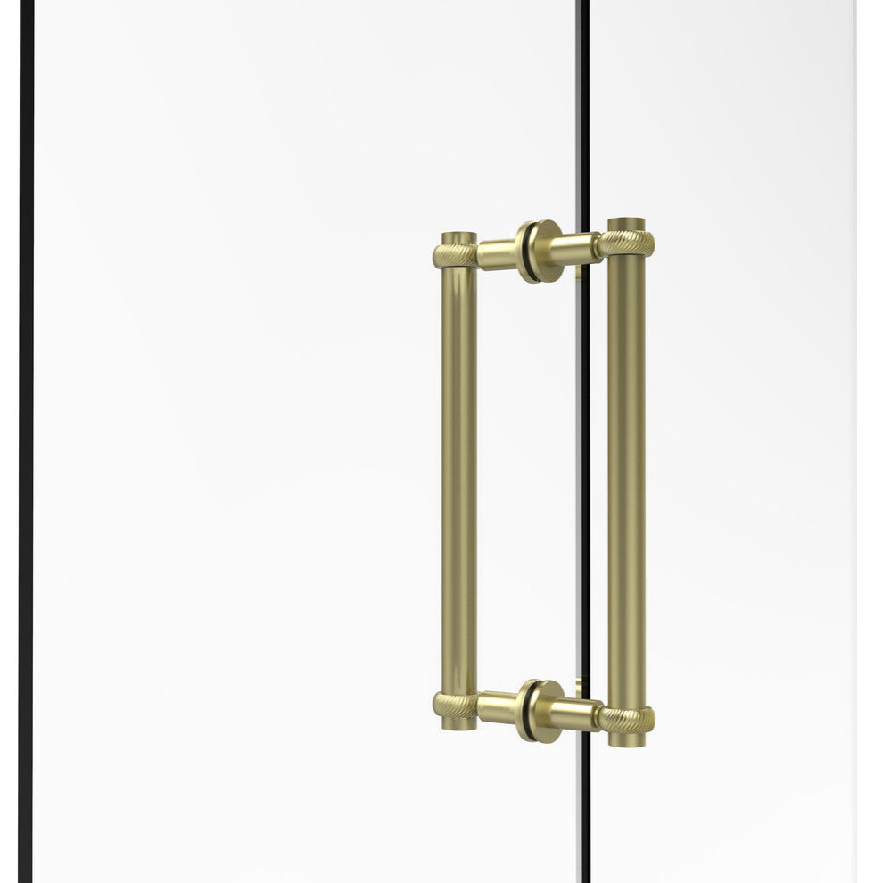 Contemporary 12" Twisted Accent Back to Back Shower Door Pull, Satin Brass