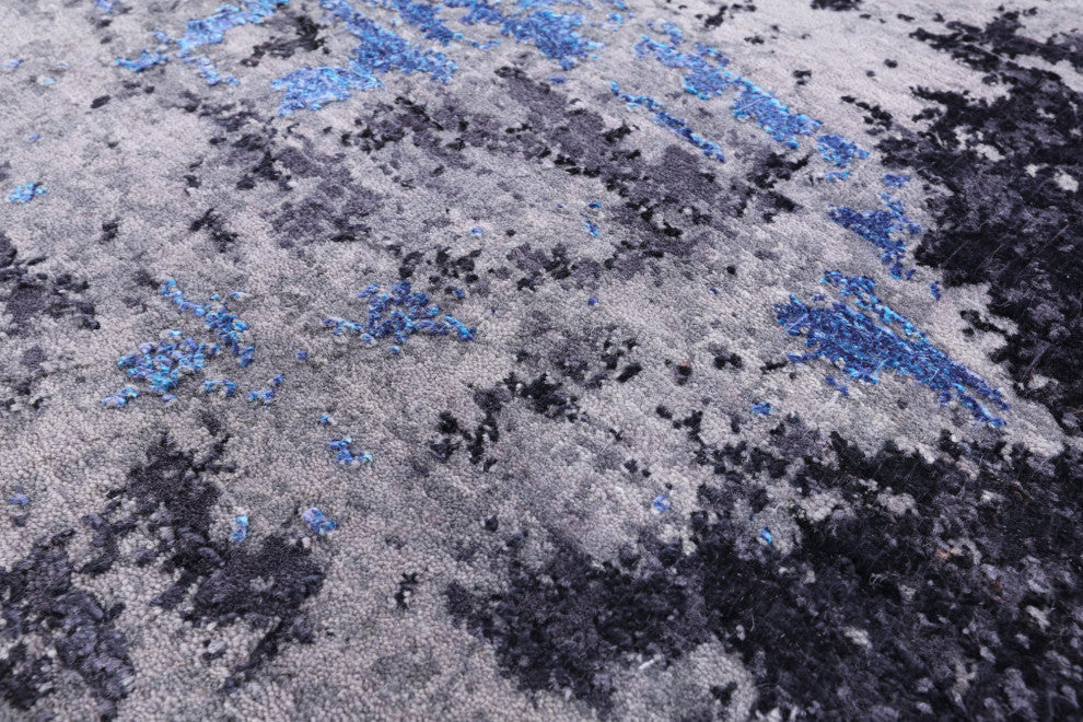 7' 10" X 9' 11" Wool and Silk Modern Handmade Rug Q7230