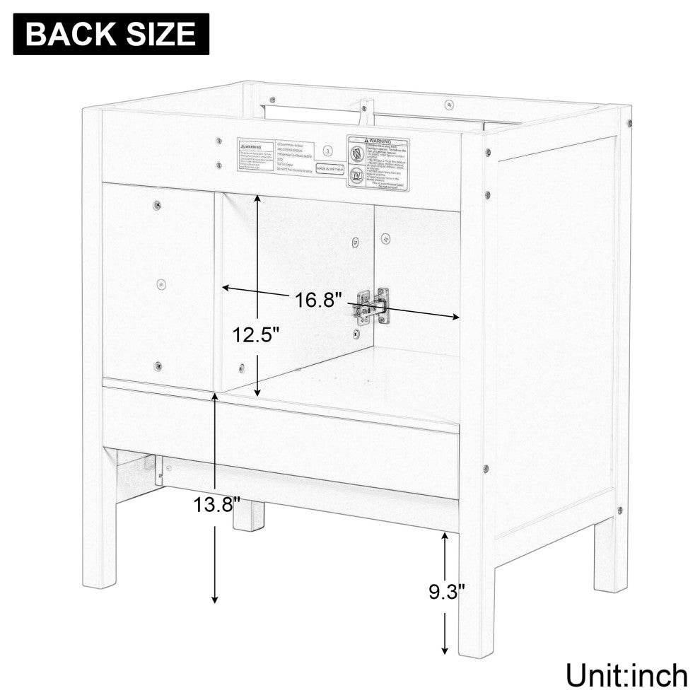 Gewnee 30" Bathroom Vanity Base Only, Brown