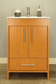 Pacific 24 Vanity With Ceramic Top and Brushed Nickel Handles, Honey Maple