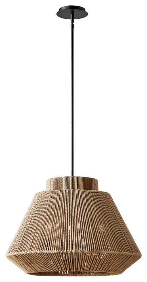 Eco Nido Natural Rope Pendant 5 Light 24"Lx24"Wx16.75"H