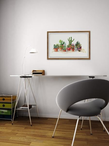 "Potted Plants" Framed Painting Print, 30"x20"