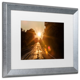 Jason Shaffer 'Sun Soaked Road', Silver Frame, White Mat, 20x16