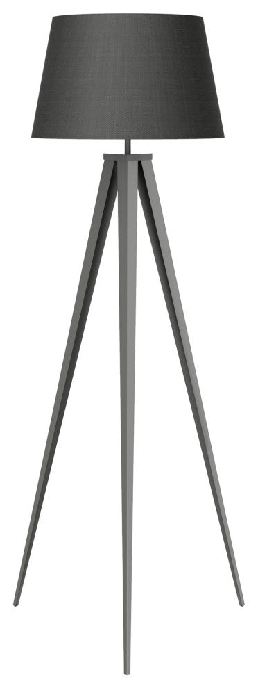 Amlight Berlin Tripod Floor Lamp With Metal Grey Tripod and Shade