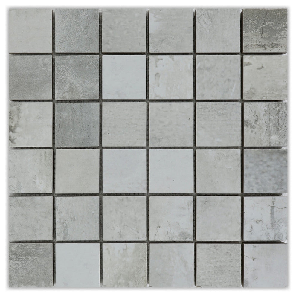 Silver Diamond Matte 2x2 Porcelain Mosaic