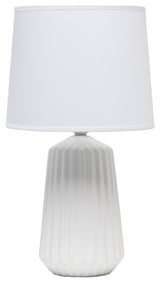 Simple Designs Off White Pleated Base Table Lamp