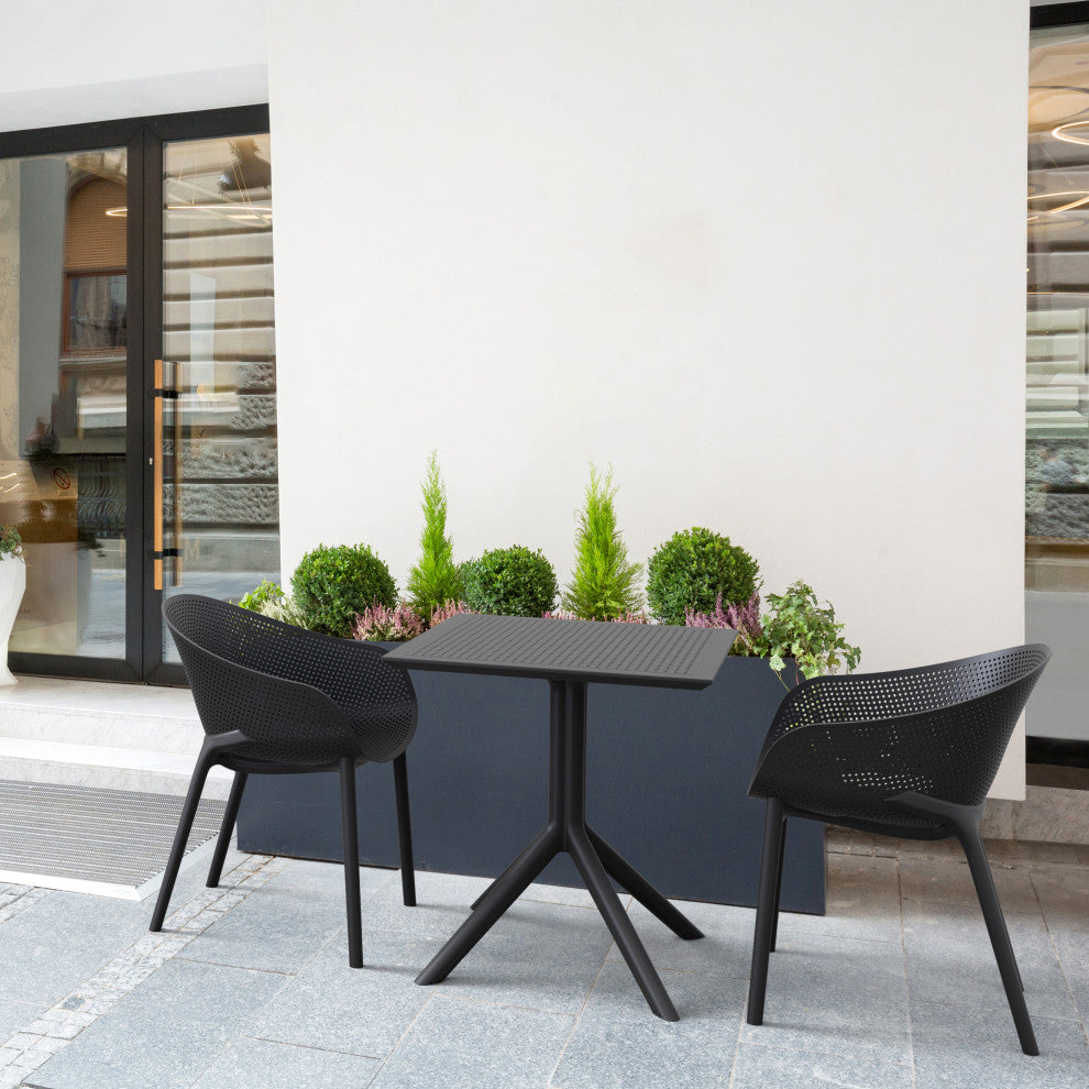 Sky Pro Stacking Dining Chair Black Set of 2