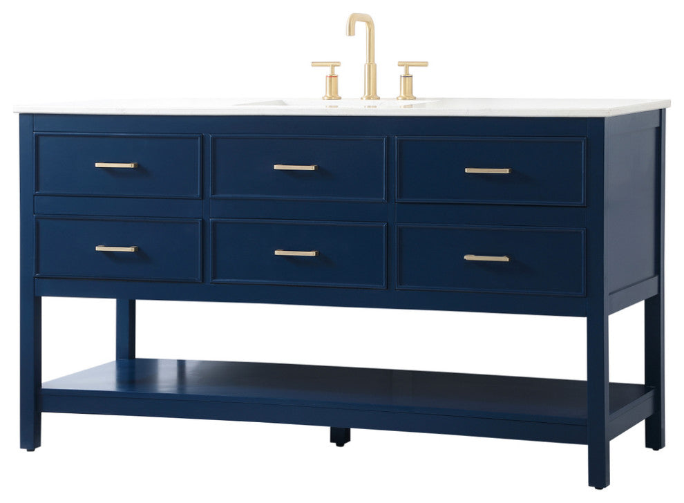 Home Living 60" Single Bathroom Vanity, Blue