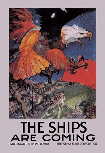Ships are Coming - Emergency Fleet Corporation- Gallery Wrapped Canvas Art