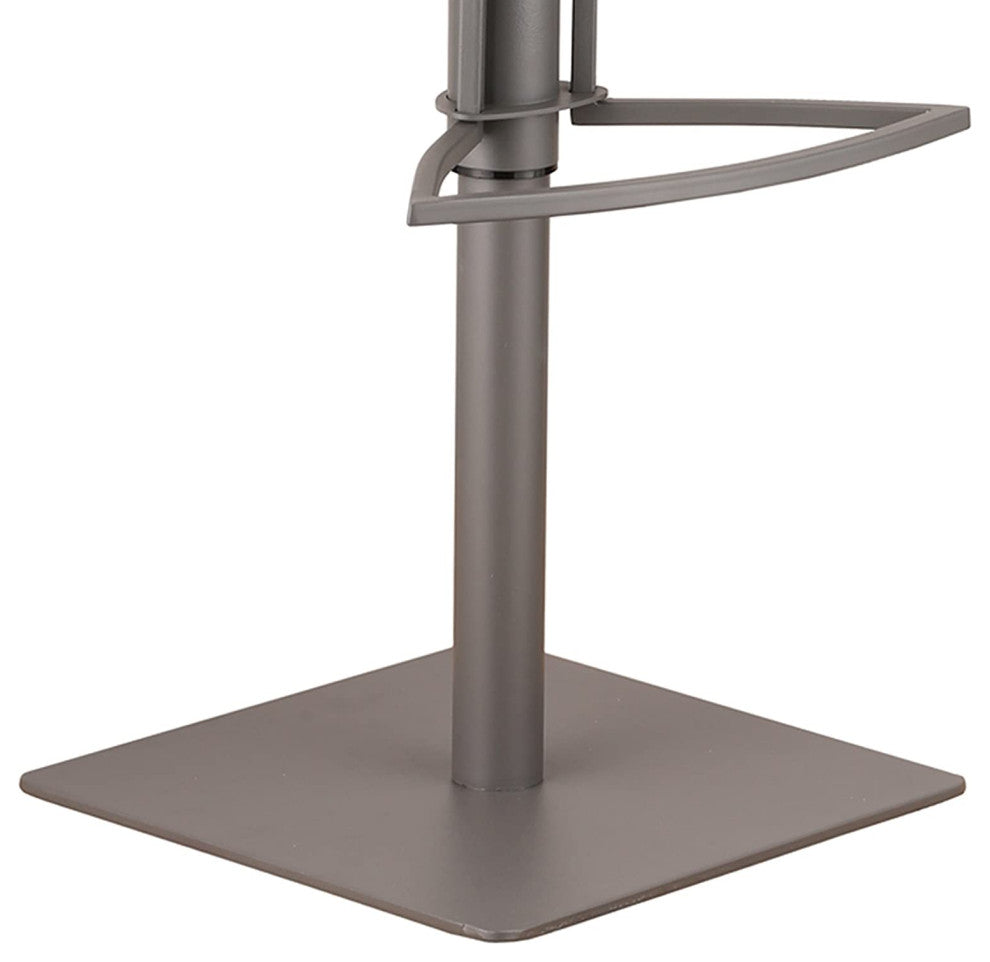 Mid Century Modern Bar Stool, Armless Channel Tufted PU Leather Seat, Grey