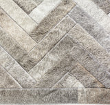 Cowhide Patchwork Rug, Plutus, Ashen, 5'x8'