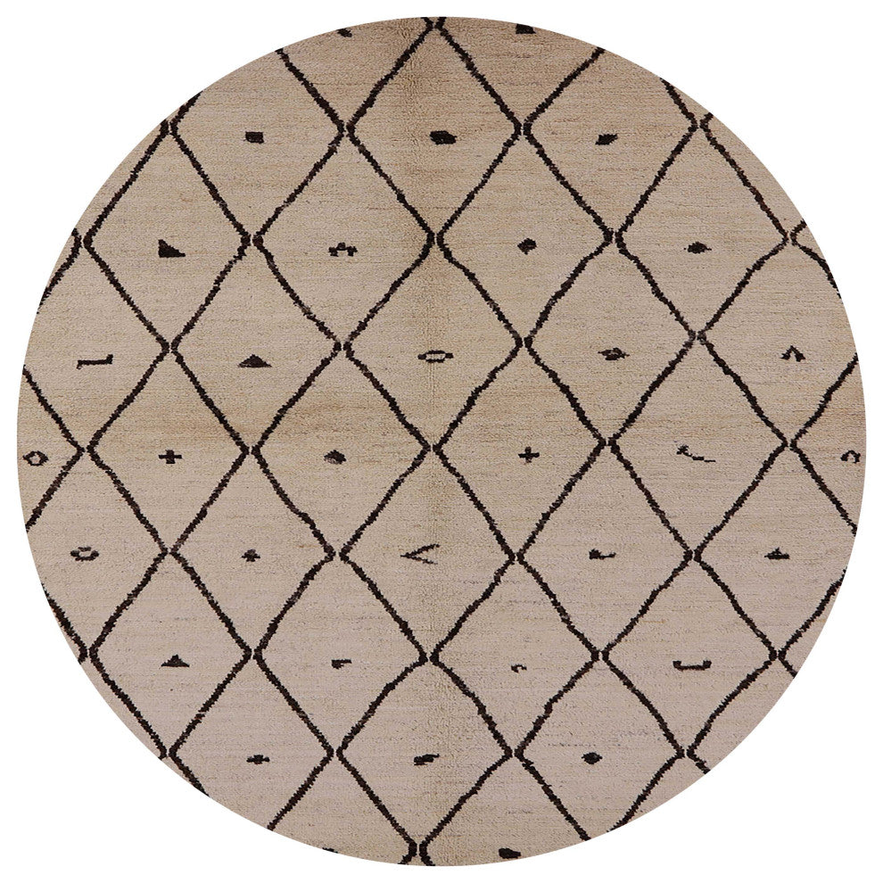 Ahgly Company Indoor Round Mid-Century Modern Area Rugs, 6' Round