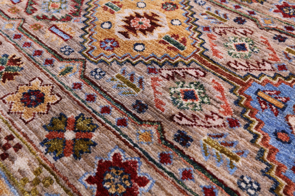 Super Kazak Khorjin Handmade Rug 6' 8" X 10' 0" Q10343