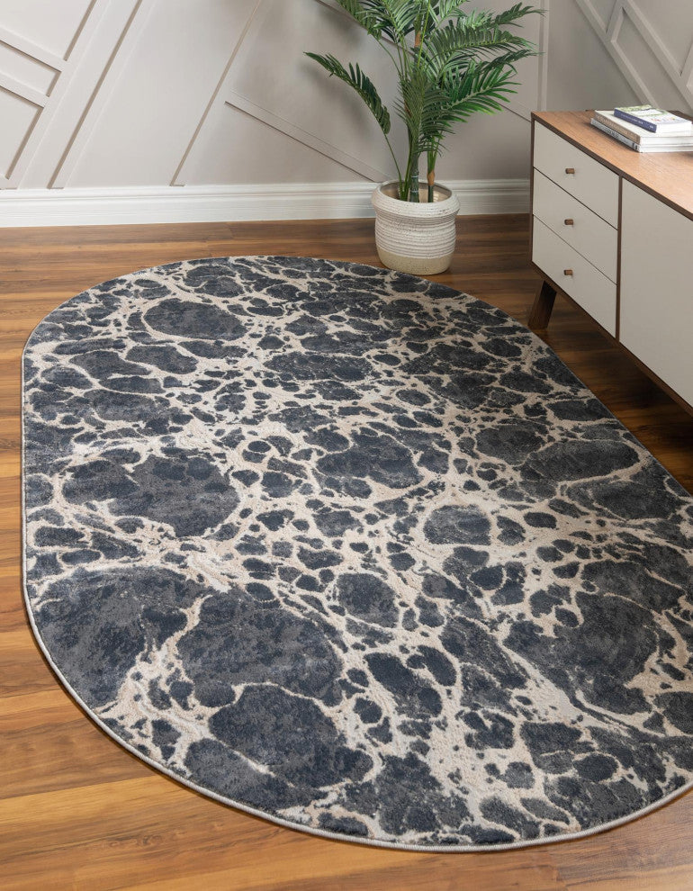 Unique Loom Oasis Breeze Area Rug, Gray, 5' 0 X 8' 0 Oval