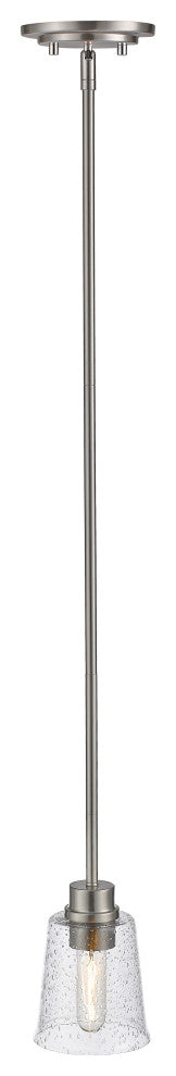 Zlite 464MP-BN 1-Light Mini Pendant, Clear Seedy