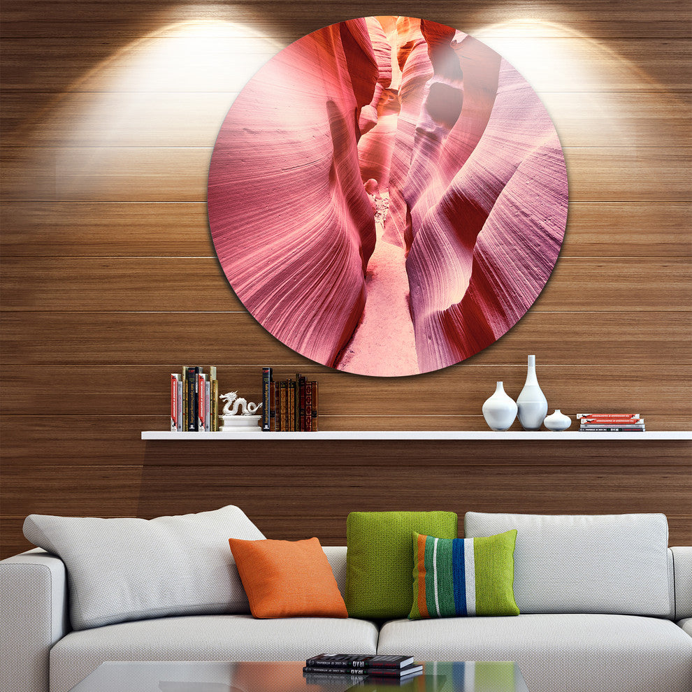 Famous Antelope Canyon, Landscape Photo Disc Metal Wall Art, 11"