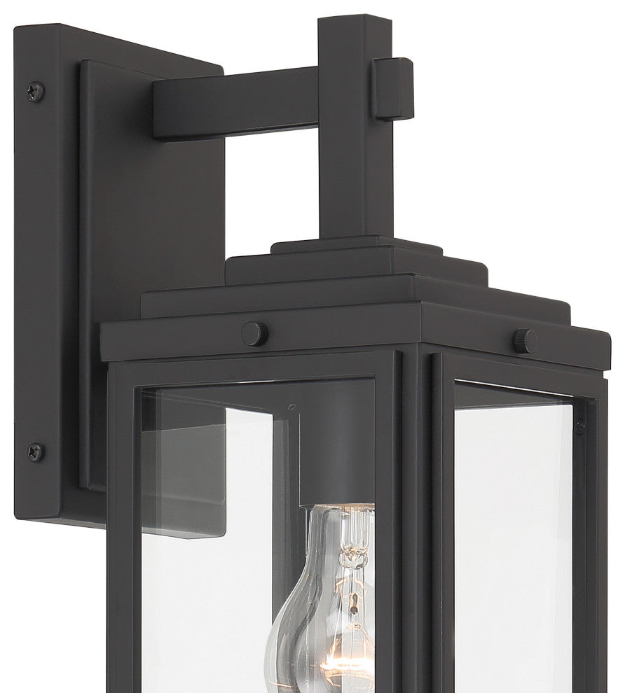 Byron 1-Light Matte Black Outdoor Wall Mount