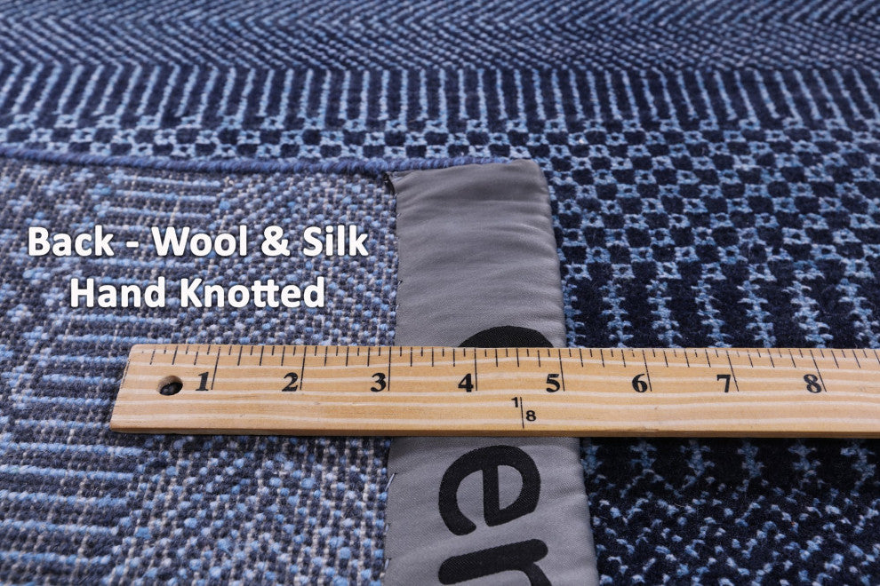 Savannah Grass Hand-Knotted Wool and Silk Rug 6' 1" X 9' 1" Q11407