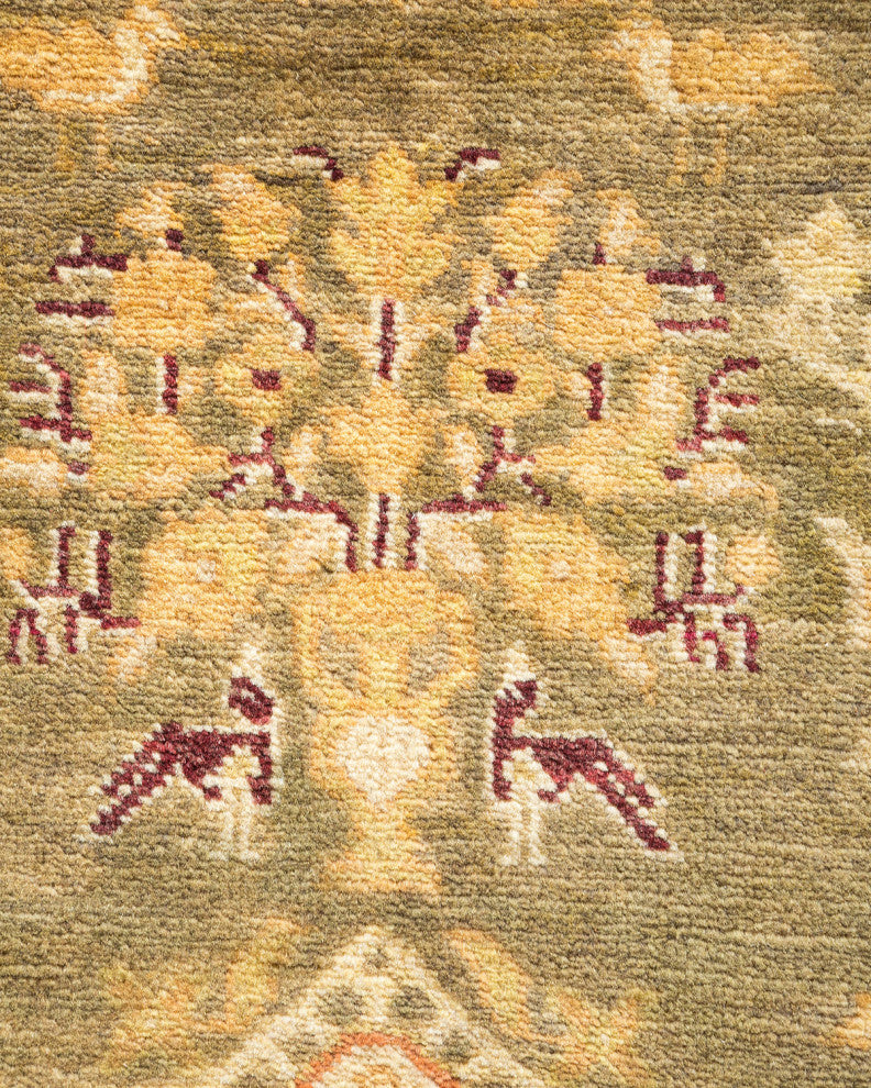 Mogul, One-of-a-Kind Hand-Knotted Area Rug Green, 9'4"x12'2"