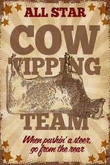 "Cows Tipping" Painting Print on Canvas