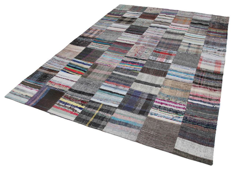 Rug N Carpet - Handmade Oriental 6' 11'' x 9' 9'' Vintage Patchwork Kilim Rug