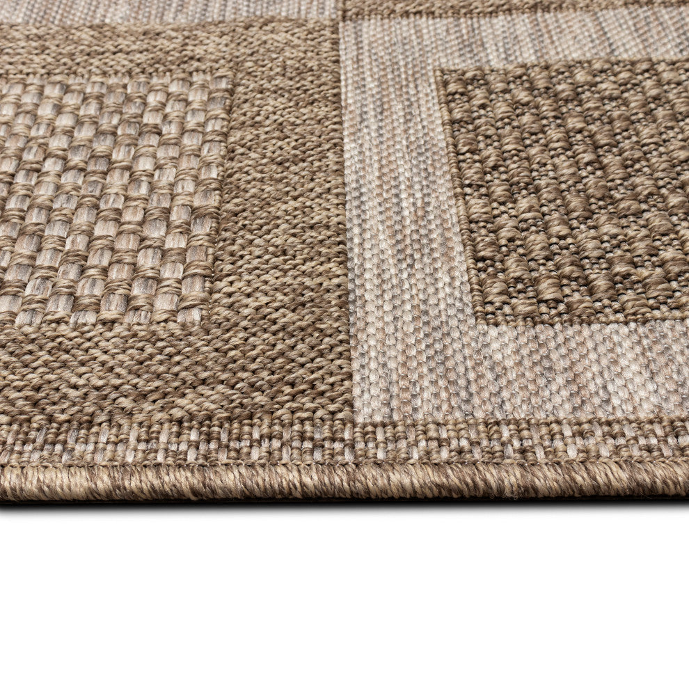 Orly Squares Indoor/Outdoor Rug Natural 1'11"x7'6"