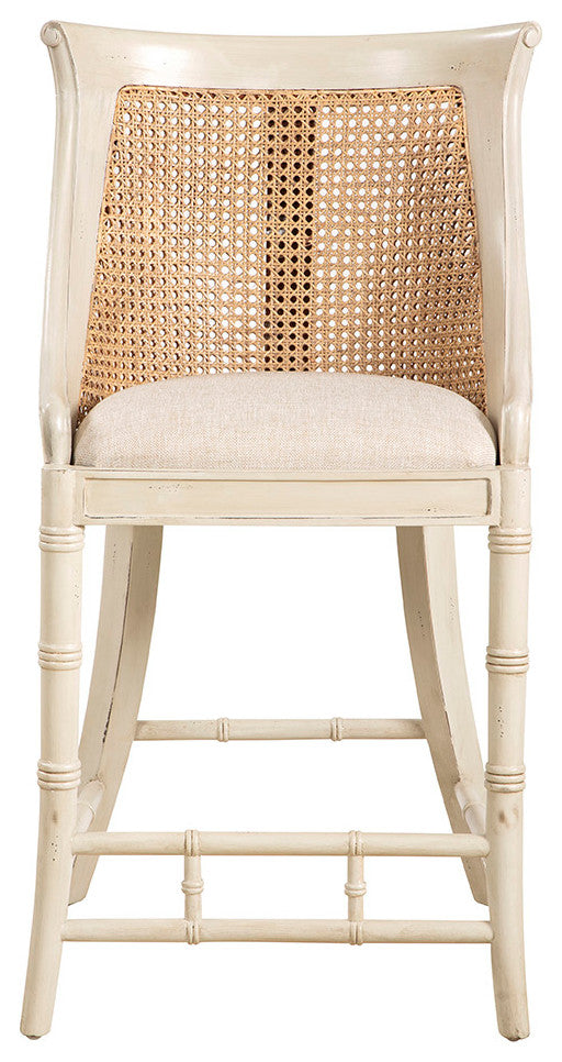 Spoonback 41" Tall Counter Stool, Cream