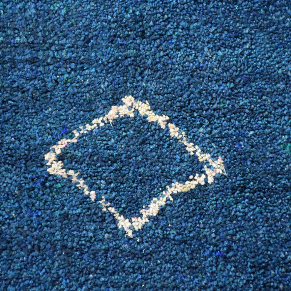 HAND KNOTTED LOOM SILK ECO-FRIENDLY RUGS-5'x8',Rectangle,Blue White,Contemporary
