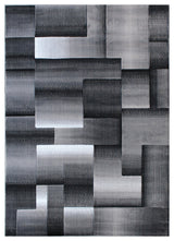 Elio Collection Color Blocked Area Rug, Grey, 8' X 10'