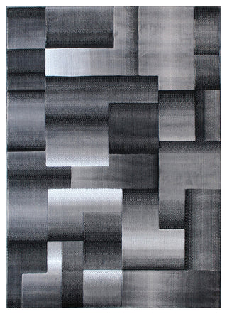 Elio Collection Color Blocked Area Rug, Grey, 8' X 10'